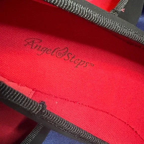 Angel Steps Embroidered Snowman Shoes Black Flats Holiday Shoes - Picture 5 of 6